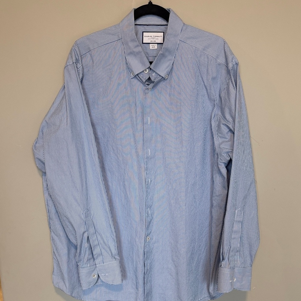 Charles Tyrwhitt Blue Striped Men's Shirt